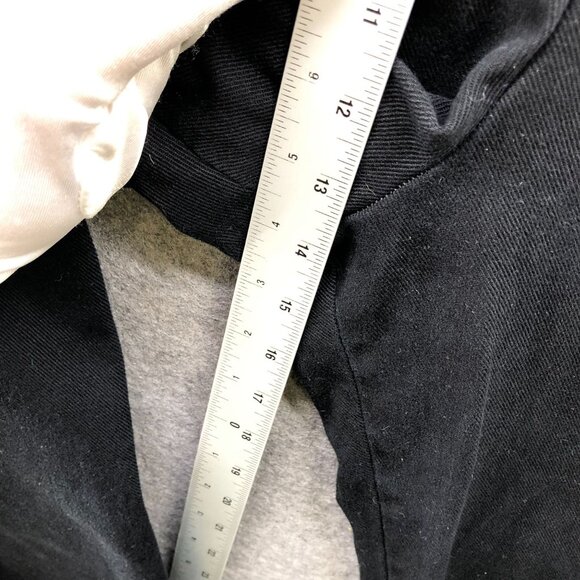 Zara Wide Leg Crop Capri Pants Womens 31 Black High Waisted Chino Cotton - Picture 7 of 11